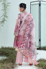 3 Piece Printed Monar Slub Suit with Handwork and Khaddi Net Dupatta FE-52072