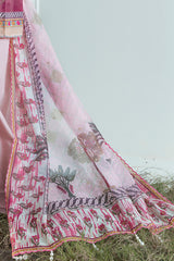3 Piece Printed Monar Slub Suit with Handwork and Khaddi Net Dupatta FE-52072