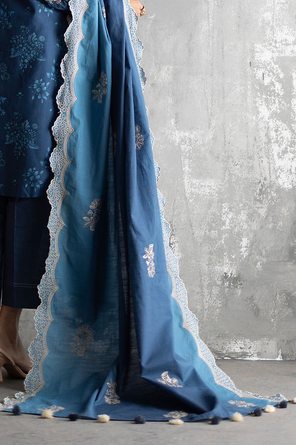 3 Piece Embroidered Printed Khaddar Suit with Embroidered Printed Khaddar Dupatta
