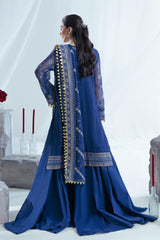 3 Piece Embroidered Cotton Net Suit with Raw Silk Trouser FE-52163