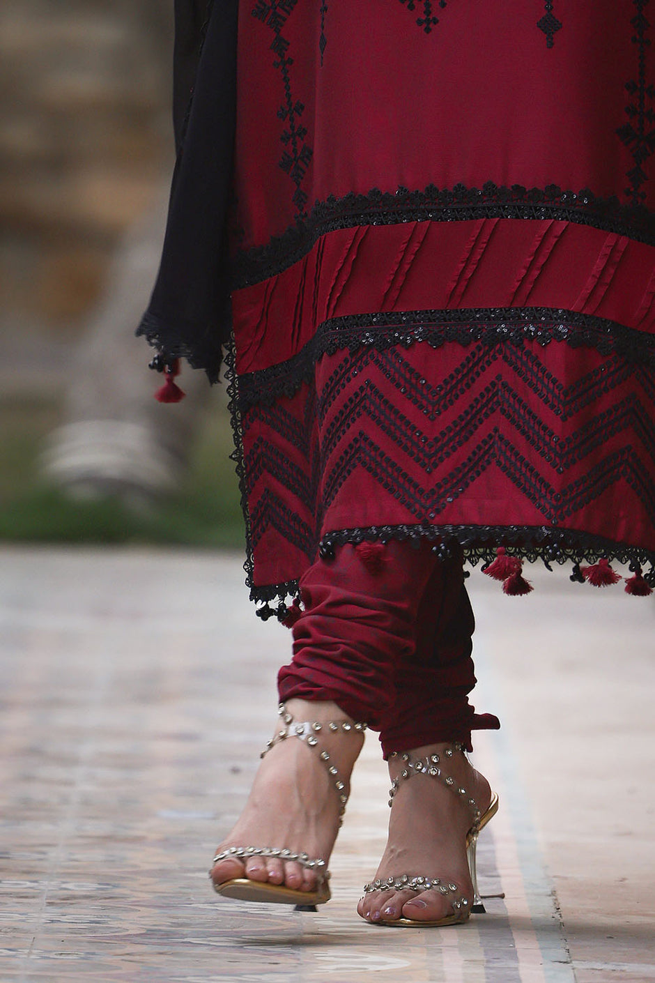3 Piece Embroidered Cotton Silk Suit with Embroidered Chiffon Dupatta