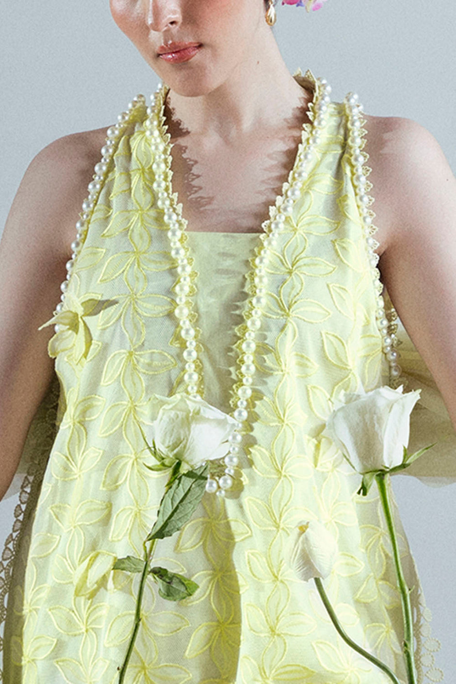 3 Piece Embroidered Cutwork Net Suit with Chiffon Dupatta FE-52159