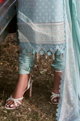 3 Piece Embroidered Lawn Suit with Embroidered Chiffon Dupatta KD-62001