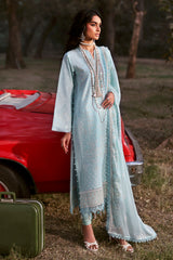 3 Piece Embroidered Lawn Suit with Embroidered Chiffon Dupatta KD-62001
