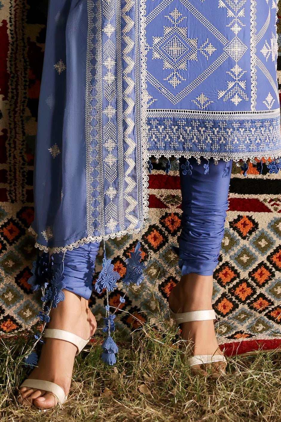 3 Piece Embroidered Lawn Suit with Embroidered Chiffon Dupatta