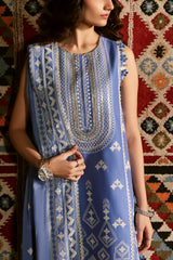 3 Piece Embroidered Lawn Suit with Embroidered Chiffon Dupatta KD-62003