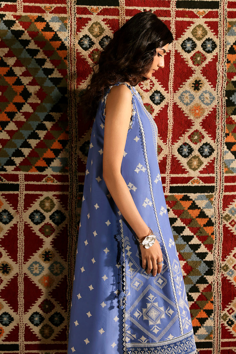3 Piece Embroidered Lawn Suit with Embroidered Chiffon Dupatta