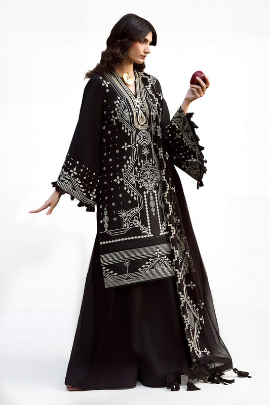 3 Piece Embroidered Lawn Suit with Embroidered Chiffon Dupatta KD-62006