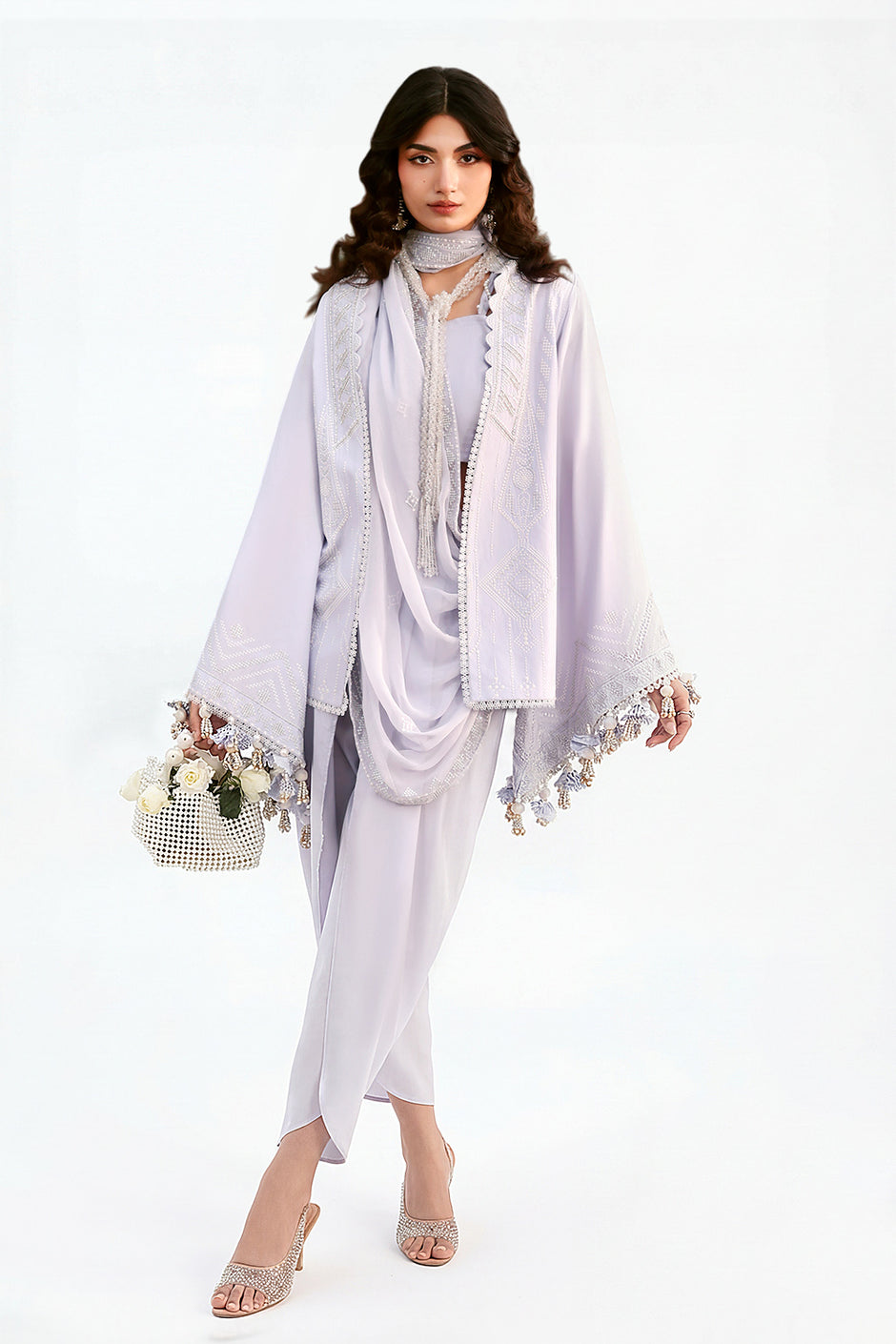 3 Piece Embroidered Lawn Suit with Embroidered Chiffon Dupatta