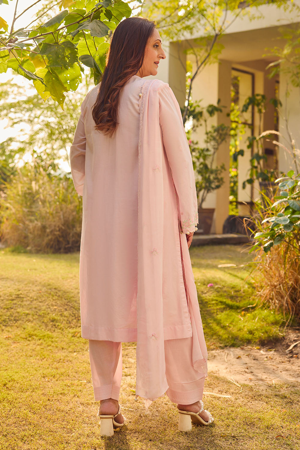 3 Piece Embroidered Lawn Suit with Embroidered Chiffon Dupatta