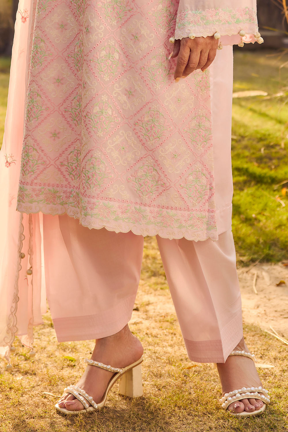 3 Piece Embroidered Lawn Suit with Embroidered Chiffon Dupatta