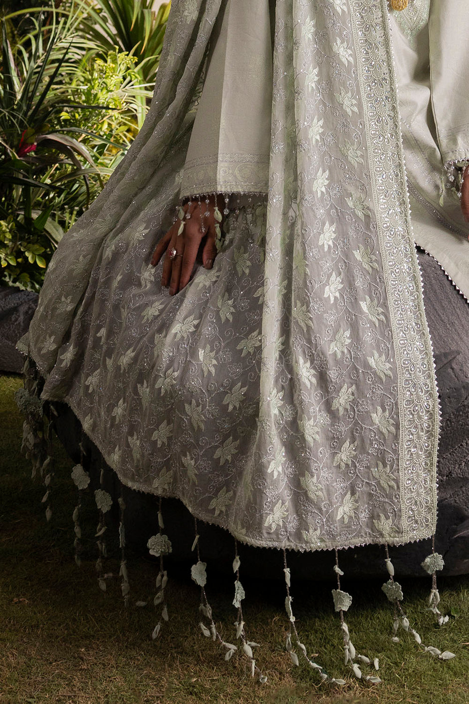 3 Piece Printed Lawn Suit with Embroidered Neckline & Embroidered Chiffon Dupatta
