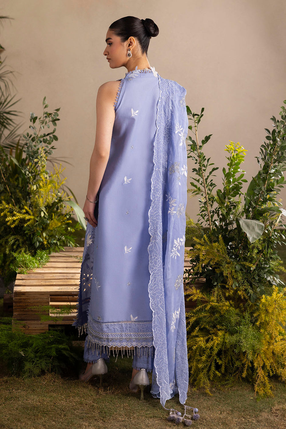 3 Piece Embroidered Lawn Suit with Embroidered Chiffon Dupatta