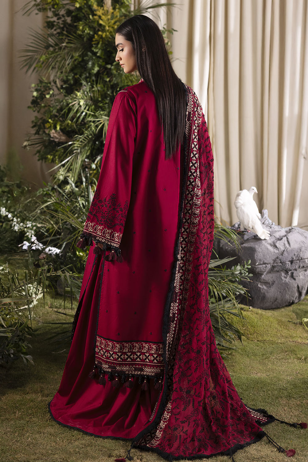 3 Piece Embroidered Lawn Suit with Embroidered Chiffon Dupatta