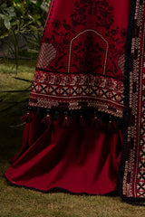 3 Piece Embroidered Lawn Suit with Embroidered Chiffon Dupatta PM-62019