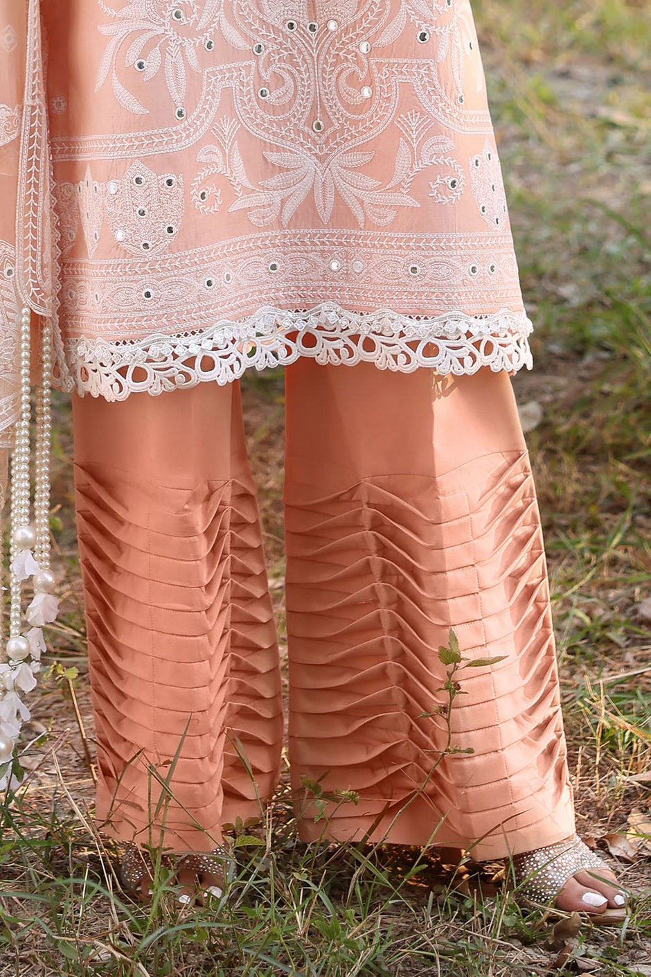 3 Piece Sequins Embroidered Lawn Suit with Chiffon Dupatta