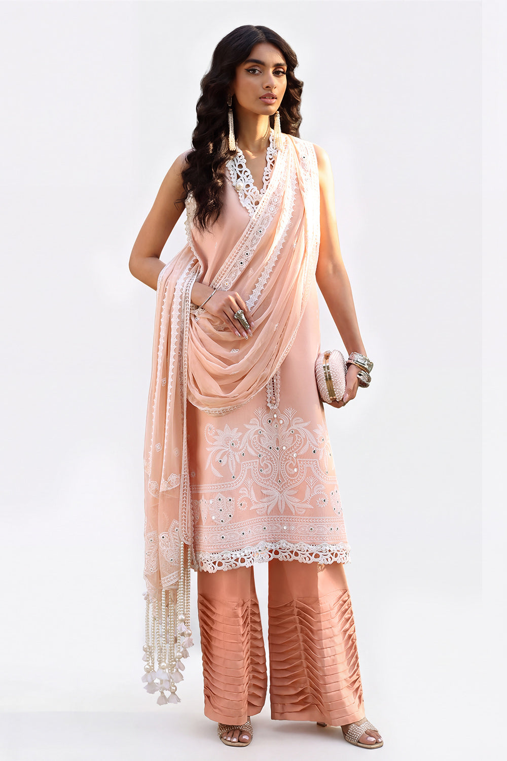 3 Piece Sequins Embroidered Lawn Suit with Chiffon Dupatta PM-62022