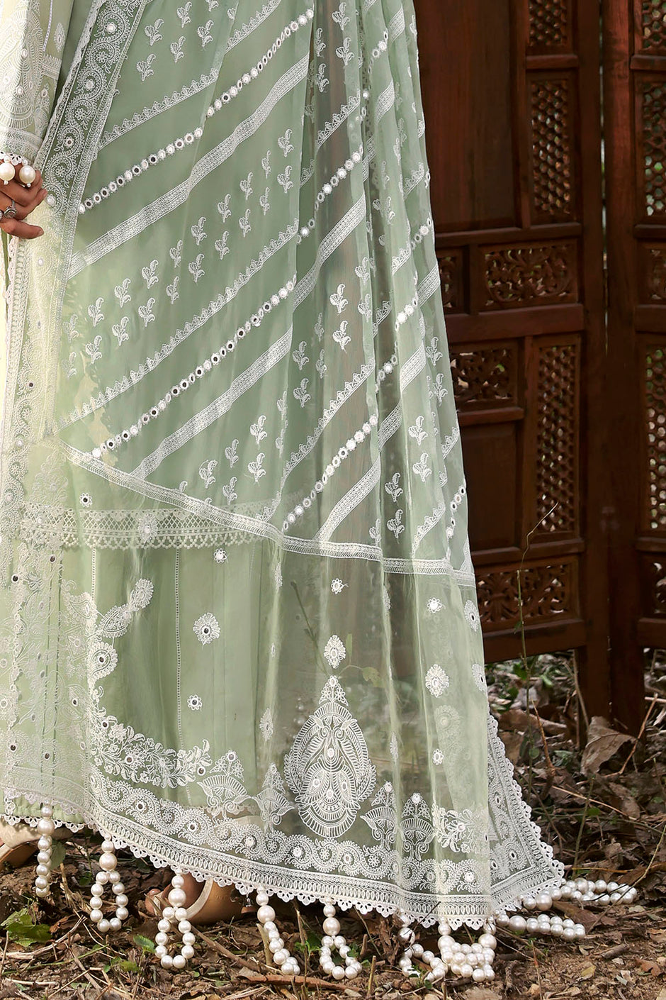 3 Piece Sequins Embroidered Lawn Suit with Chiffon Dupatta