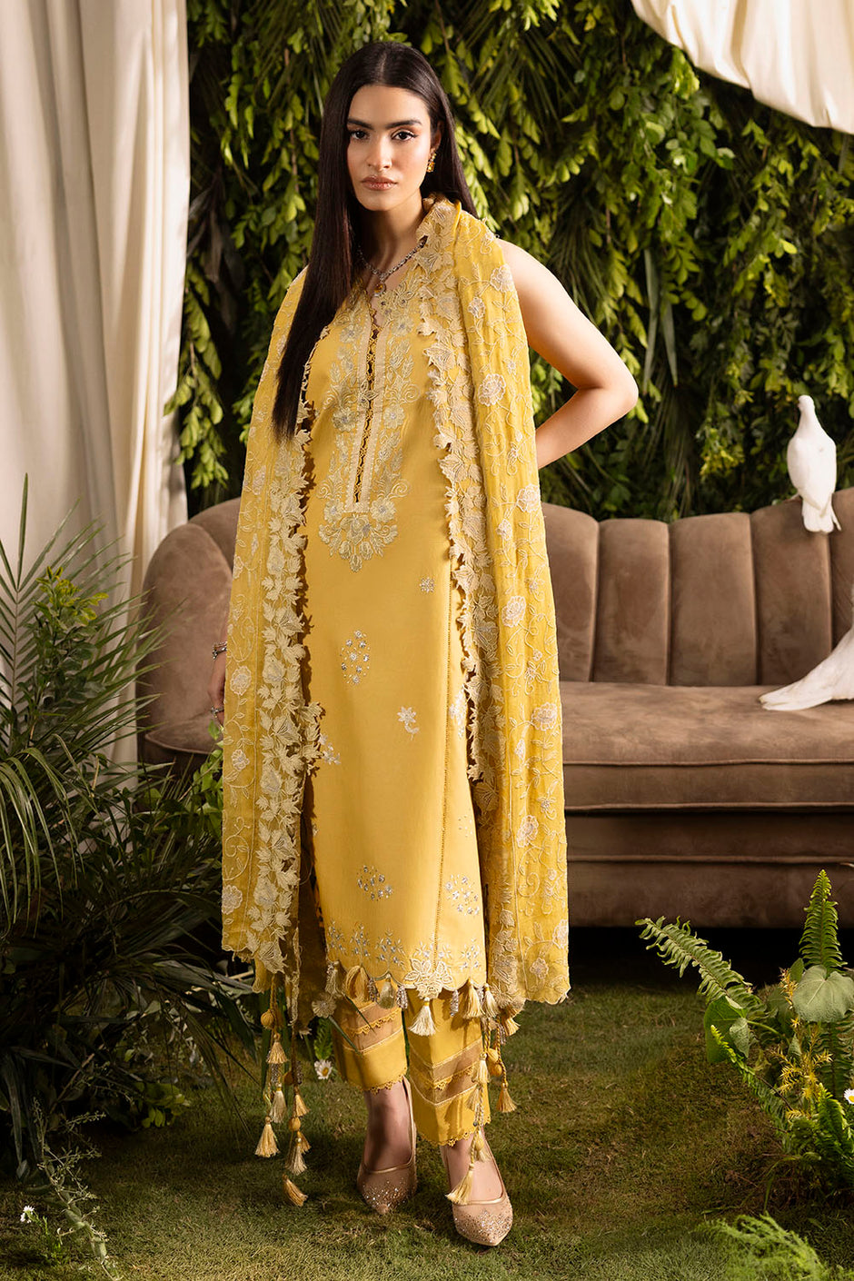 3 Piece Embroidered Lawn Suit with Embroidered Chiffon Dupatta