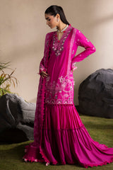 3 Piece Embroidered Lawn Suit with Embroidered Chiffon Dupatta PM-62029