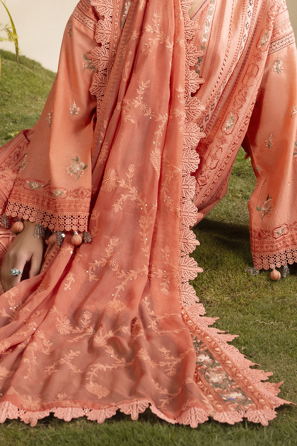 3 Piece Embroidered Lawn Suit with Embroidered Chiffon Dupatta