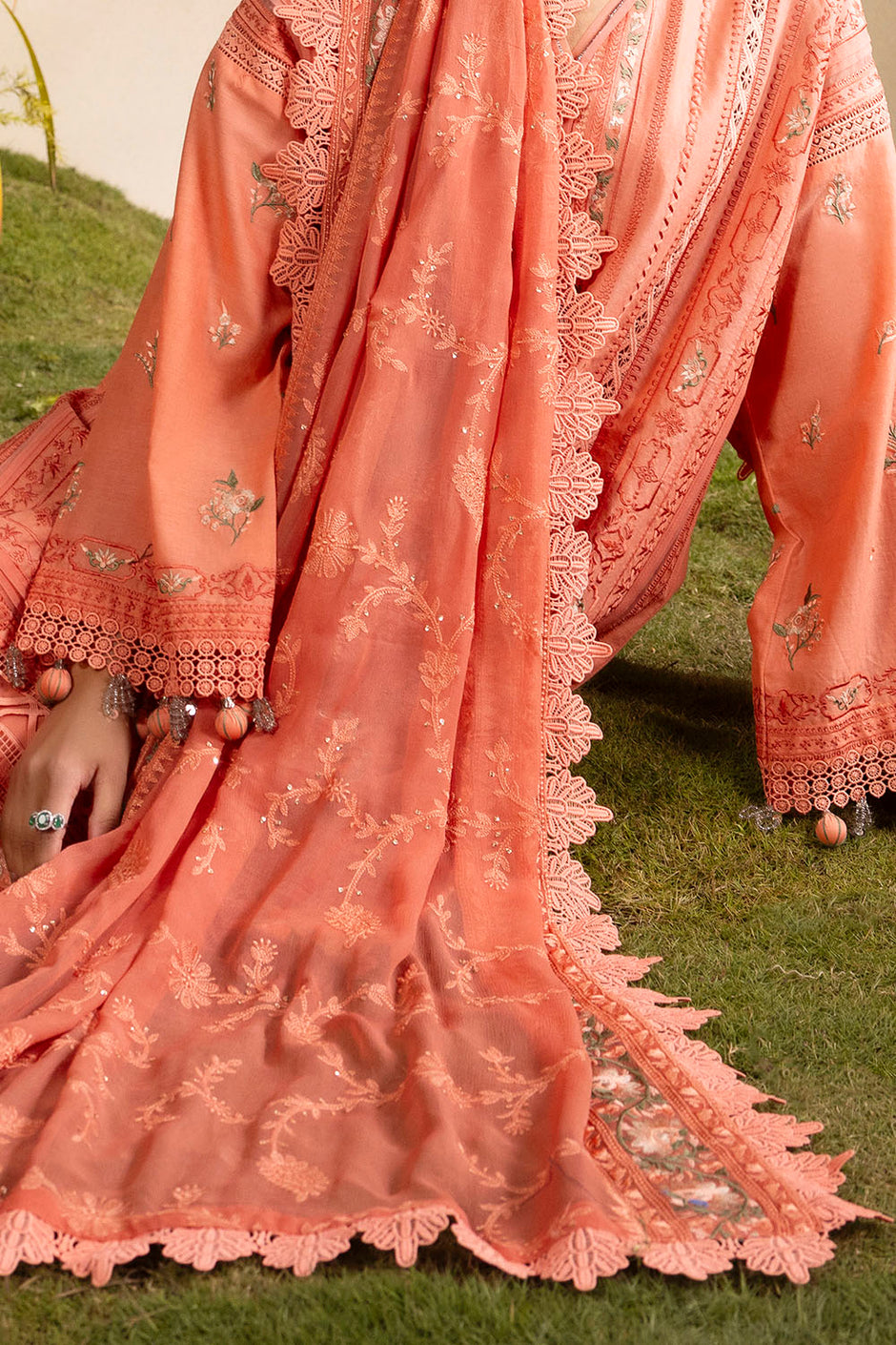 3 Piece Embroidered Lawn Suit with Embroidered Chiffon Dupatta