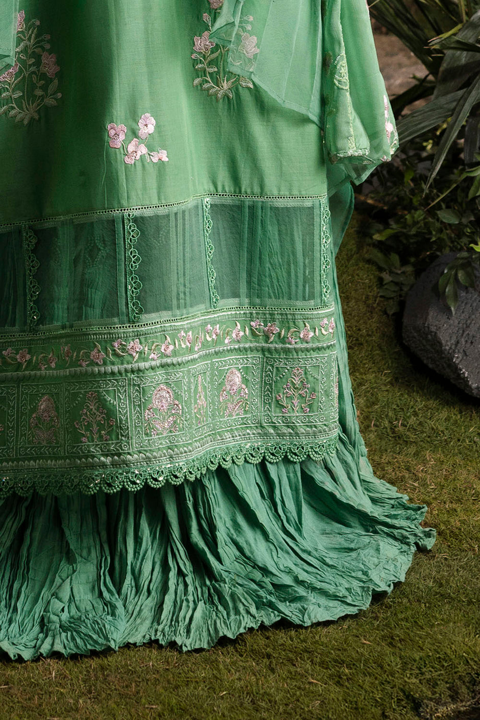 3 Piece Embroidered Lawn Suit with Embroidered Chiffon Dupatta