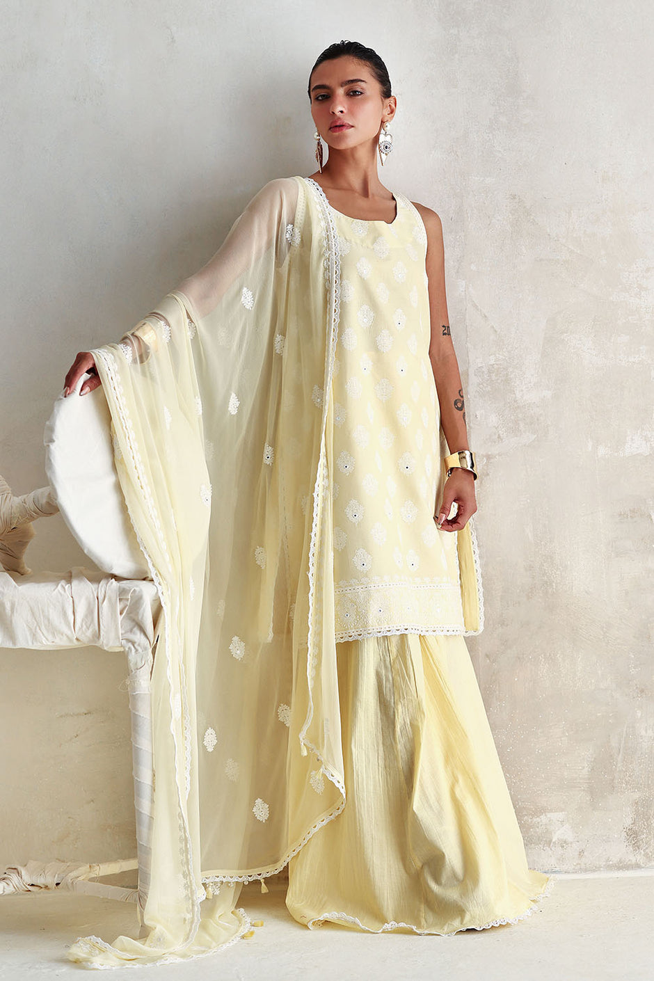 3 Piece Embroidered Lawn Suit with Embroidered Chiffon Dupatta