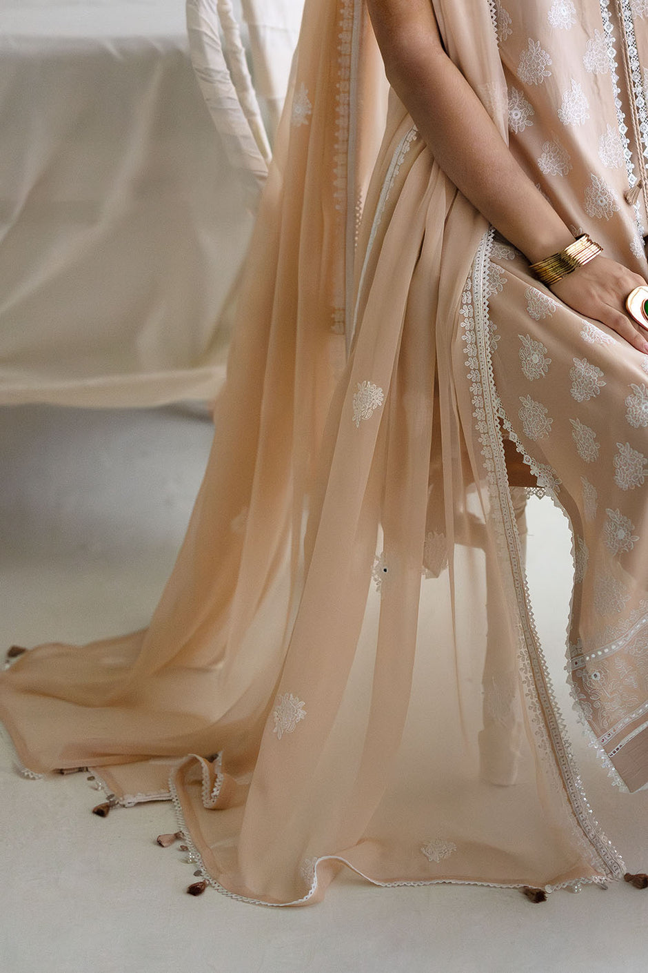 3 Piece Embroidered Lawn Suit with Embroidered Chiffon Dupatta