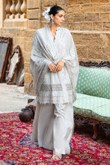 3 Piece Embroidered Lawn Suit with Borders and Chiffon Dupatta FE-52130