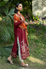 3 Piece Embroidered Lawn Suit with Embroidered Borders and Embroidered Chiffon Dupatta