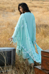 3 Piece Embroidered Cotton Net Suit with Embroidered Chiffon Dupatta LE-62001