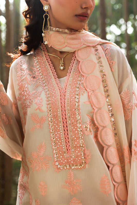 3 Piece Embroidered Paper Cotton Suit with Embroidered Chiffon Dupatta LE-62002