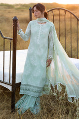 3 Piece Embroidered Swiss Voile Suit with Embroidered Chiffon Dupatta LSV-62007