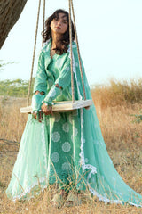 3 Piece Embroidered Swiss Voile Suit with Embroidered Chiffon Dupatta LSV-62008