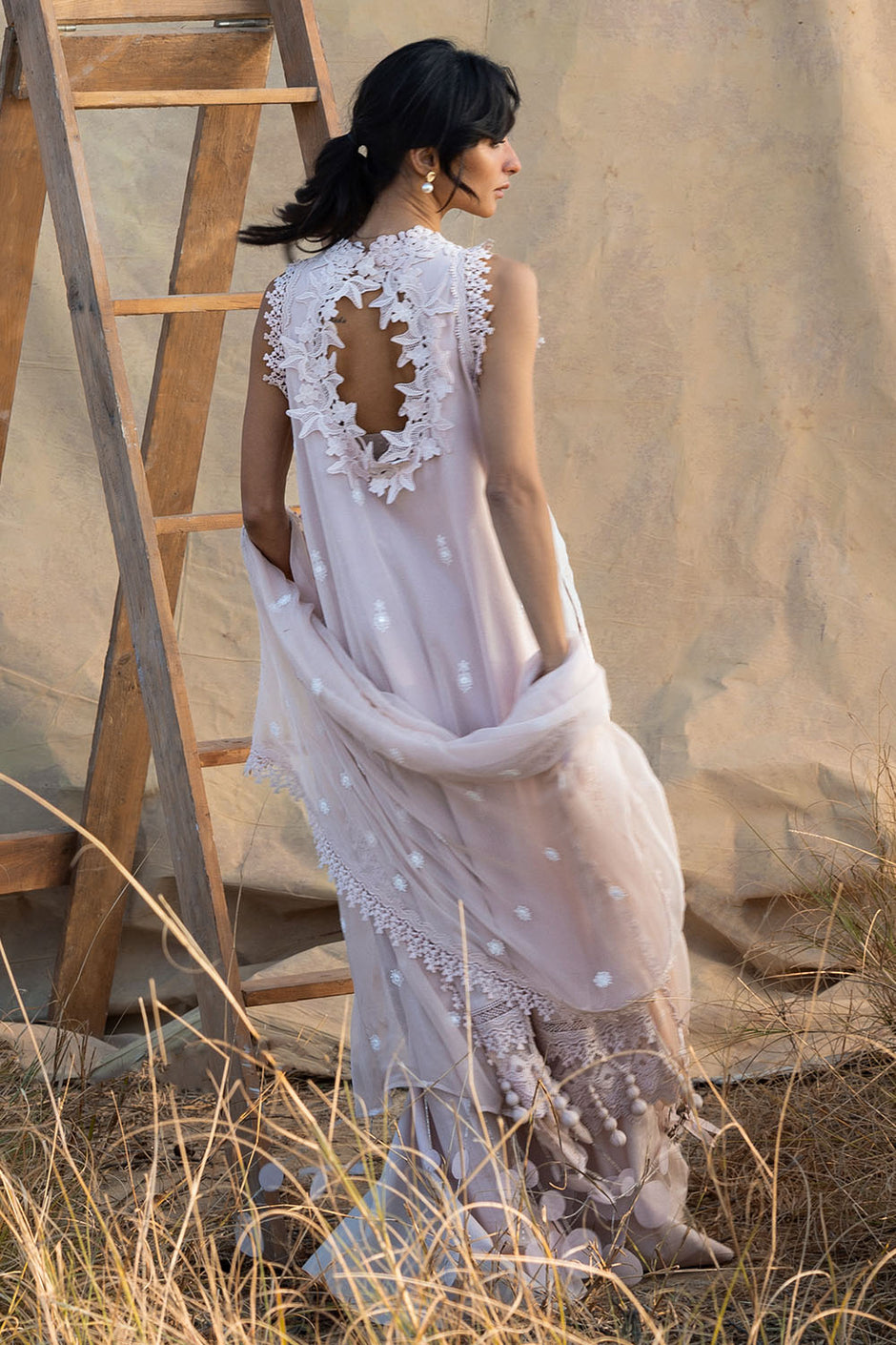 3 Piece Embroidered Swiss Voile Suit with Embroidered Chiffon Dupatta