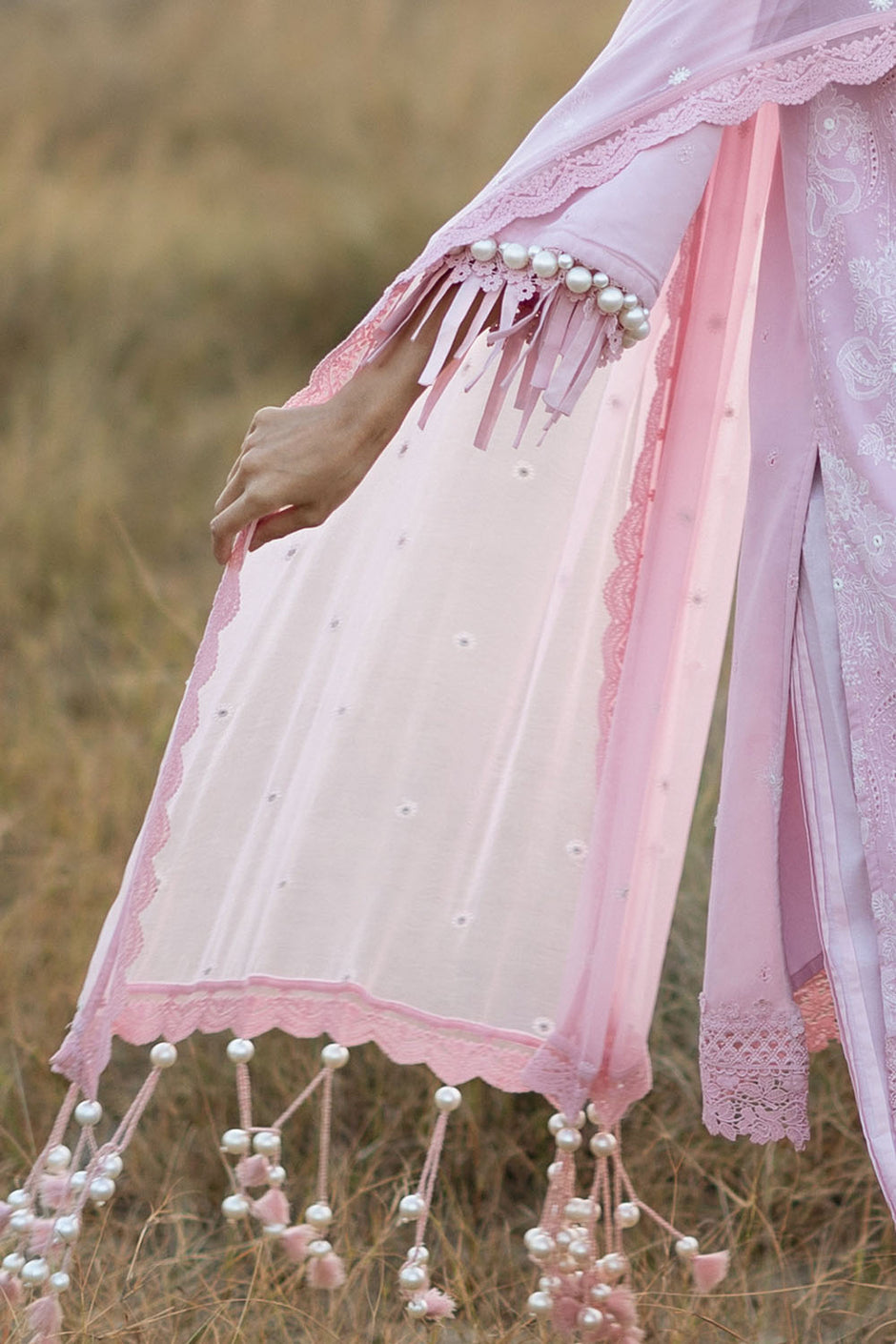 3 Piece Embroidered Swiss Voile Suit with Embroidered Chiffon Dupatta