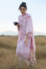 3 Piece Embroidered Swiss Voile Suit with Embroidered Chiffon Dupatta LSV-62010