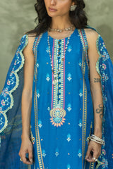 3 Piece Embroidered Lawn Suit with Embroidered Borders and Embroidered Paper Cotton Dupatta