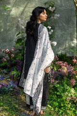 3 Piece Embroidered Jacquard Suit with Embroidered Organza Borders and Embroidered Denting Lawn Dupatta