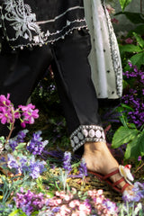 3 Piece Embroidered Jacquard Suit with Embroidered Organza Borders and Embroidered Denting Lawn Dupatta