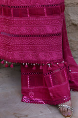 3 Piece Embroidered Lawn Suit with Embroidered Denting Lawn Dupatta