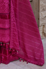 3 Piece Embroidered Lawn Suit with Embroidered Denting Lawn Dupatta