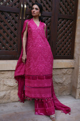3 Piece Embroidered Lawn Suit with Embroidered Denting Lawn Dupatta