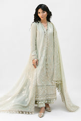 3 Piece Embroidered Lawn Suit with Embroidered Borders and Embroidered Denting Lawn Dupatta