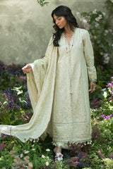3 Piece Embroidered Lawn Suit with Embroidered Borders and Embroidered Denting Lawn Dupatta