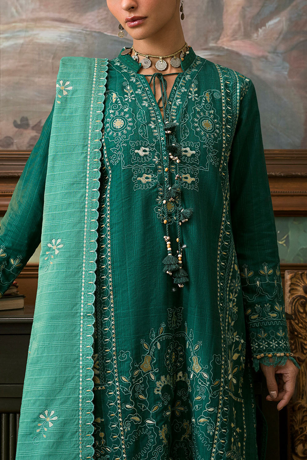 3 Piece Embroidered Suit