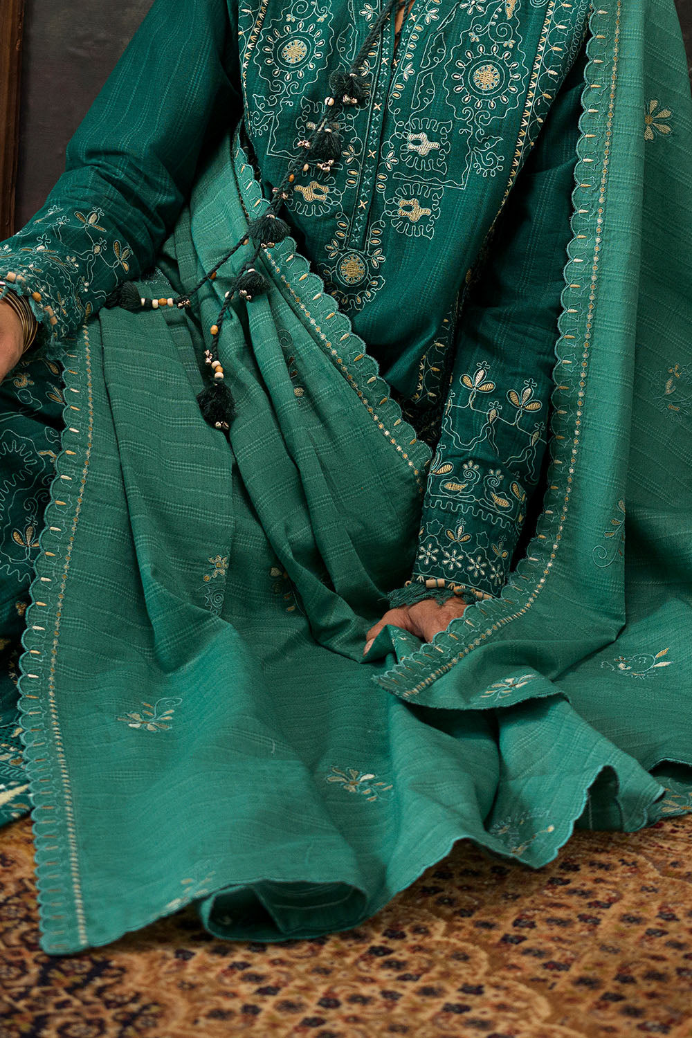 3 Piece Embroidered Suit