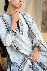 3 Piece Embroidered Lawn Suit with Embroidered Paper Cotton Dupatta PM-62051
