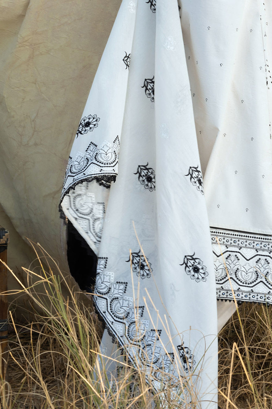 3 Piece Embroidered Lawn Suit with Embroidered Paper Cotton Dupatta